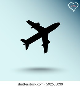 Airplane sign icon, vector illustration. Flat design style 