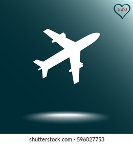 Airplane sign icon, vector illustration. Flat design style 