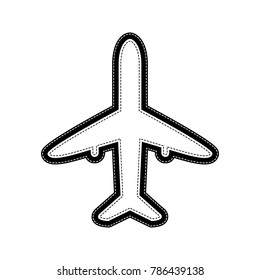 Airplane sign illustration. Vector. Flat style black icon on white.