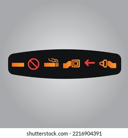 Airplane Sign No Smoking And Seat Belt