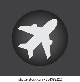 Airplane sign. Plane symbol. Travel icon. Flight flat label.