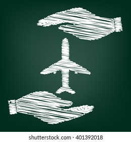 Airplane sign scrible effect 