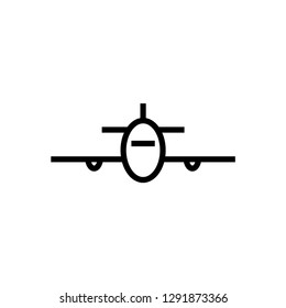 Airplane sign - thin lines.