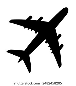 Airplane sign vector illustration, Plane icon vector for web and mobile app, Flight transport symbol. Travel sign. Aeroplane clipart, Plane icon set isolated. Plane icon black, Fly symbol isolated.