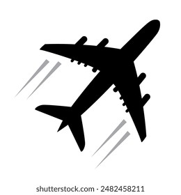 Ilustración vectorial de señalización de avión, Vector de ícono de avión para Web y App móvil, Símbolo de transporte de vuelo. Señal de viaje. Clipart de avión, conjunto de iconos de avión aislado. Icono de plano negro, símbolo de mosca aislado.