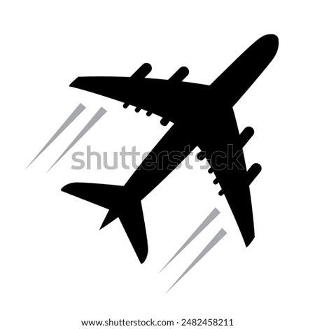 Airplane sign vector illustration, Plane icon vector for web and mobile app, Flight transport symbol. Travel sign. Aeroplane clipart, Plane icon set isolated. Plane icon black, Fly symbol isolated.