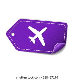 Airplane Sign Violet Vector Icon Design