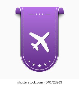 Airplane Sign Violet Vector Icon Design