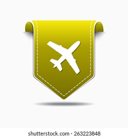 Airplane Sign Yellow Vector Icon Design