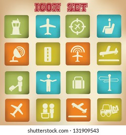 Airplane sign,icons,vintage style,vector