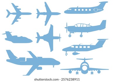 airplane silhouette. aircraft icon. jet plane vector