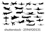 Airplane silhouette collection on white background vector design 