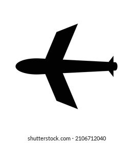 Airplane silhouette icon in black. Vector.
