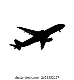 Airplane silhouette icon vector flat illustration on white background.