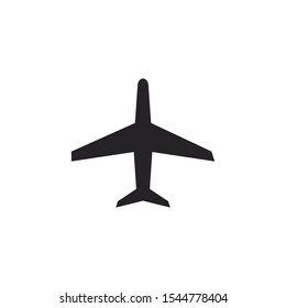 airplane silhouette icon vector on a white background