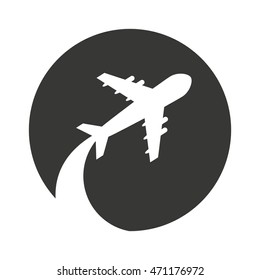airplane silhouette isolated icon vector illustration design