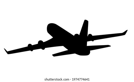 Airplane silhouette isolated on white background. vector with png.