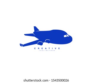 Airplane Silhouette Logo Template Design Vector