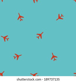 airplane silhouette seamless pattern