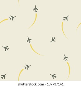 airplane silhouette seamless pattern