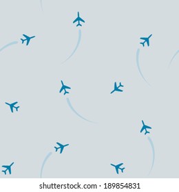 airplane silhouette seamless pattern