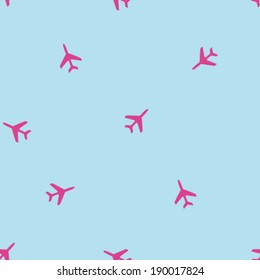 airplane silhouette seamless pattern