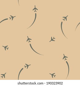 airplane silhouette seamless pattern