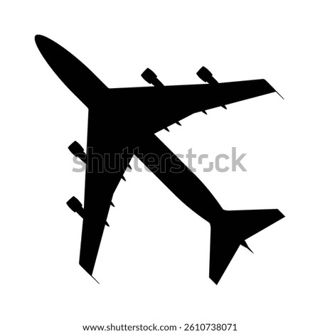 Airplane silhouette seen from below with visible wings and structure