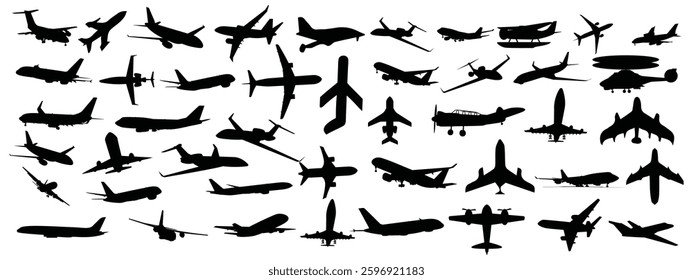 Airplane silhouette set  vacate design 