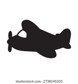 Airplane Silhouette Side View Flat Vector Illustration