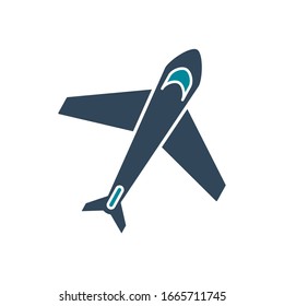 Airplane silhouette style icon design, Plane vehicle transportation fly air travel aircraft flight aviation and sky theme Vector illustration