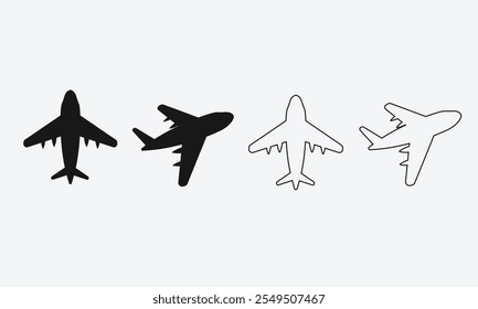 airplane silhouette symbol icon in vector