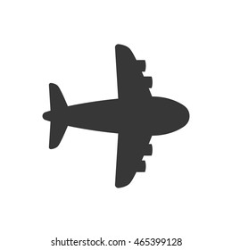 airplane silhouette travel transporation flying icon. Isolated and flat illustration. Vector graphic