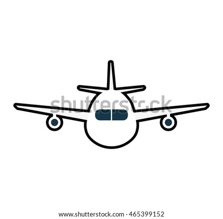 airplane silhouette travel transporation flying icon stock vector