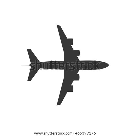 airplane silhouette travel transporation flying icon stock vector