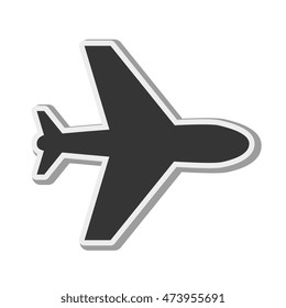 airplane silhouette travel transportation flying vector illustration