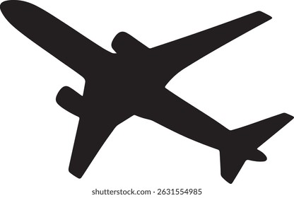 A airplane silhouette vector art illustration