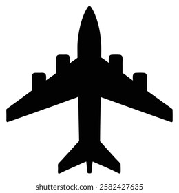  Airplane Silhouette Vector Graphic on white background