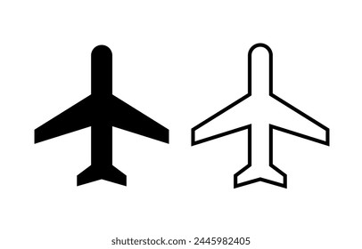 airplane silhouette vector icon - illustration