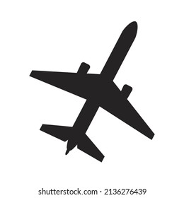 Airplane silhouette vector icon isolated.