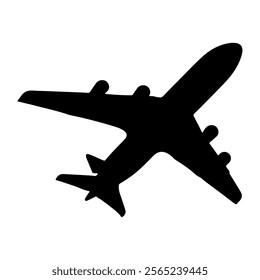 Airplane silhouette vector icon sign symbol illustration design.
