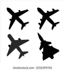 Airplane silhouette vector illustration eps.