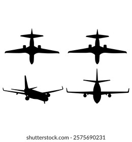 Airplane silhouette vector illustration free download