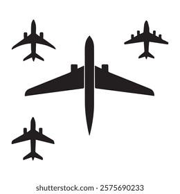 Airplane silhouette vector illustration free download