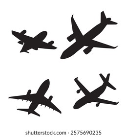 Airplane silhouette vector illustration free download