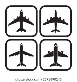 Airplane silhouette vector illustration free download