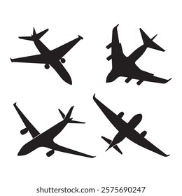 Airplane silhouette vector illustration free download