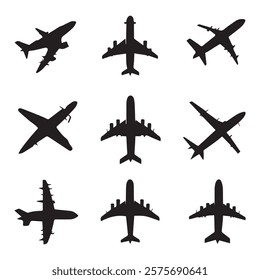 Airplane silhouette vector illustration free