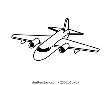 airplane silhouette vector illustration on white background