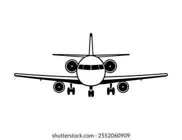 airplane silhouette vector illustration on white background